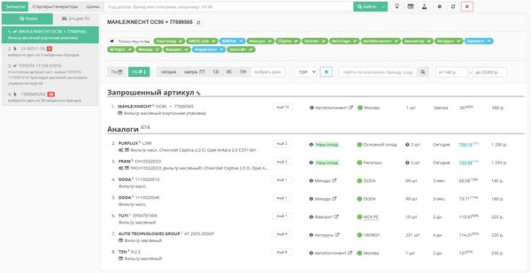 Система заказа запчастей TetraCRM